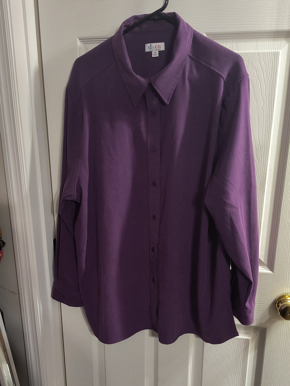 Denim & Company Purple Button-Up Shirt/Jacket